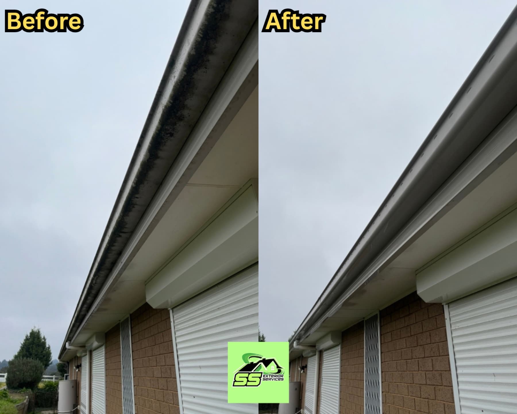Exterior gutter, fascia and eave washing by SS Exterior Services in Kilmore and Mitchell Shire